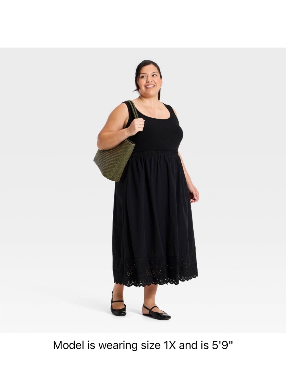 Sleeveless Ribbed Square-Neck Midi Dress from Ava & Viv